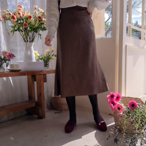 Anstella 柔软毛混纺修身半身裙 [尺码: F(55~66)]