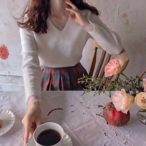 Canivelle 可爱撞色加厚保暖柔软刺绣衬衫 [尺码：F(55~66)]