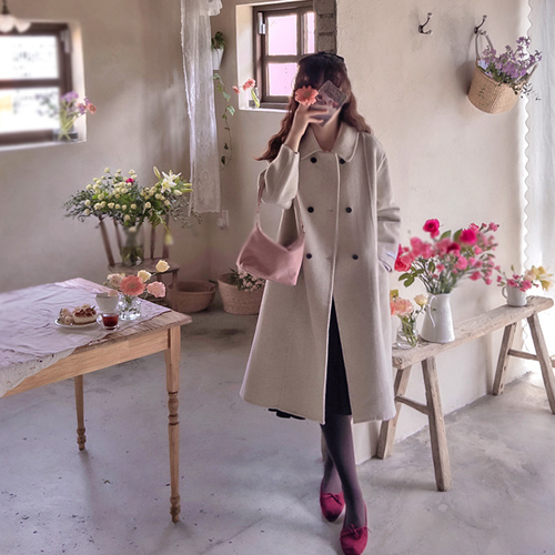 Scram Season 双层保暖手工呢子大衣 [尺码: F(55~66)]