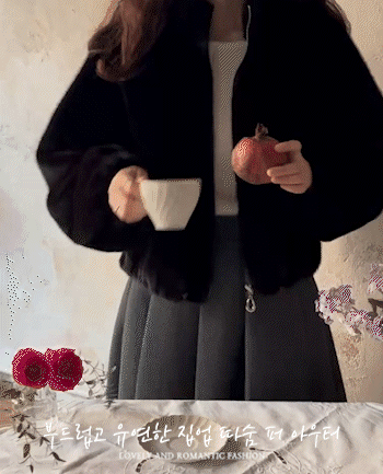 Cafelian 柔软舒适的貂毛保暖上衣 [尺码：F (55~77)]