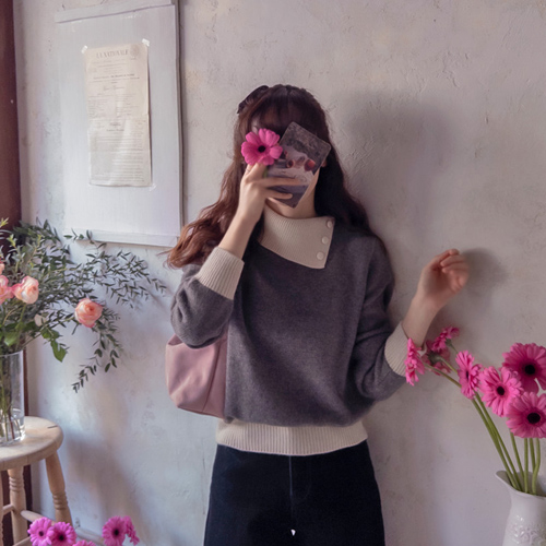 【已停产】【LABEL】Bersha 领口纽扣保暖水母半波拉刺绣衬衫【尺码:女款(55~66)】