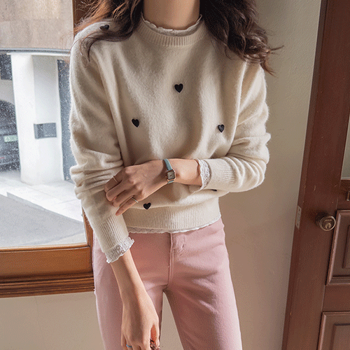 Liviana 柔软舒适可爱迷你爱心刺绣 [尺码：F(55~66)]