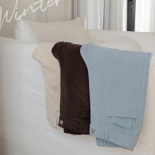 【短袖】舒娜柔软丝质灯芯绒后腰宽直筒短裤【尺码：F、L】