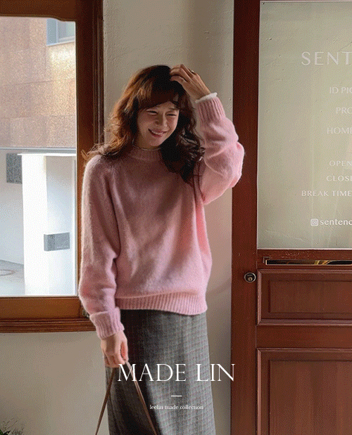 【★特价30%★MADE LIN Saleen 女士修身安哥拉羊毛圆领毛衣 [尺码：F(55~66)]