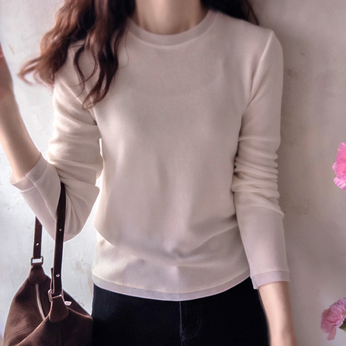 【标签】Roy配色，柔软蓬松，弹力保暖T恤【尺码：F，1】 