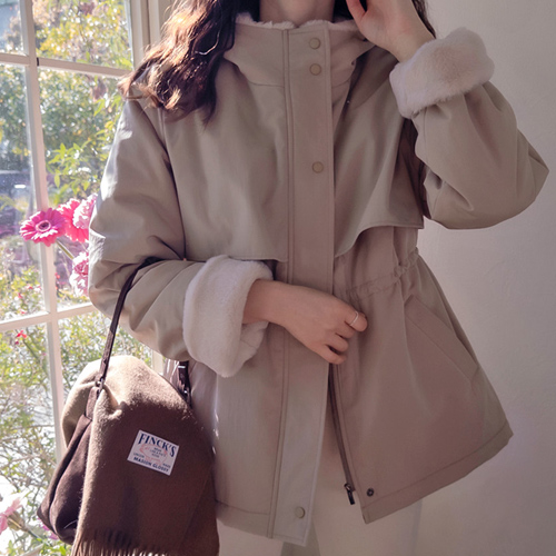 【LABEL】Hanpa Mink Hood,最保暖、高品质、全衬里、柔软的毛绒外套【尺码:F (55~66)】