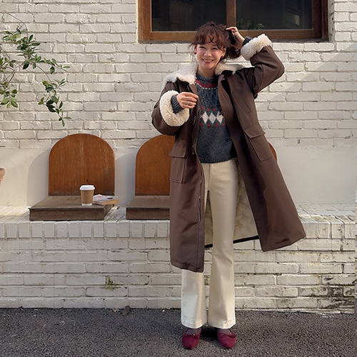 [50%鸭绒内衬填充] 柔软保暖，毛绒草大领双层鸭绒睡袋填充 [尺码：F (55-66)]