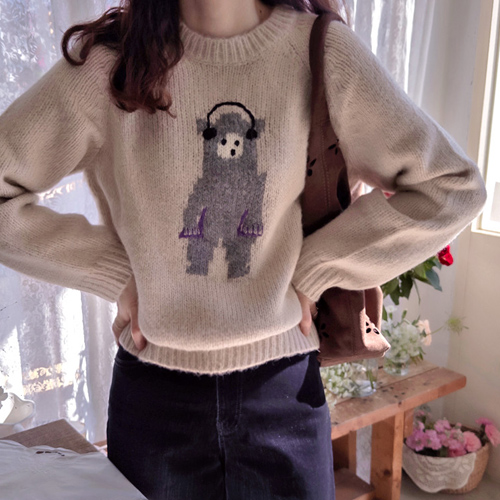 Sonetti 可爱小熊软羊毛 Tasumi 软针织衫 [尺码：F (55~66)] 