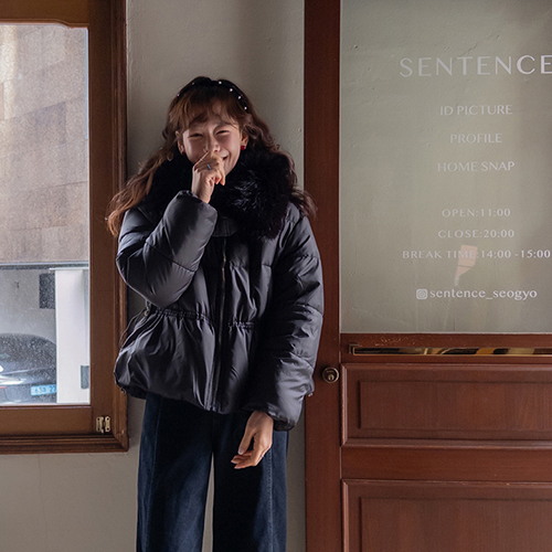 Mudind Bodak 保暖奢华毛领羽毛外套 [尺码：F (55-66)]