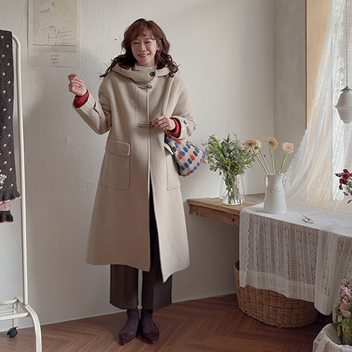 【80%羊毛!混纺面料】Melore 高品质手工连帽外套【尺码:F (55-66)】