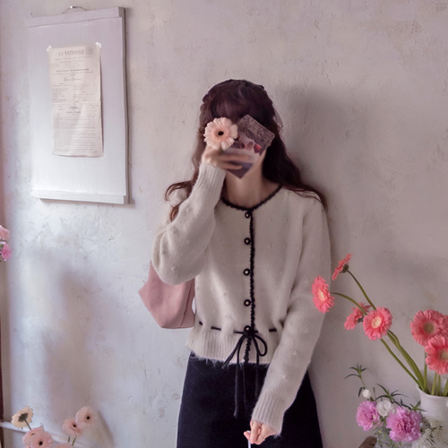 【LABEL】梦想家3D图案暖绒花朵纽扣开襟连衣裙【尺码：女款(55~66)】