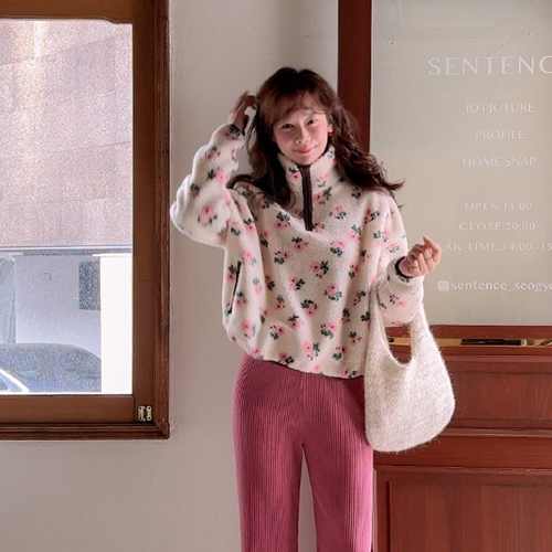 【标签】盲人波格尔波格尔可爱花朵连帽衫【尺码：F（55~66）】