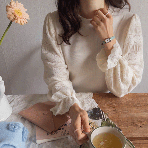 [LABEL] Marielde 加绒 蕾丝 泡泡针织女装 [尺码: F(55~66)]