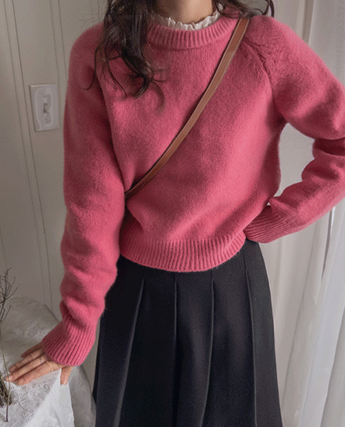 [标签] Melody 宽松罩衫，温暖精致的插肩袖上衣 [尺码：F (55-66)]