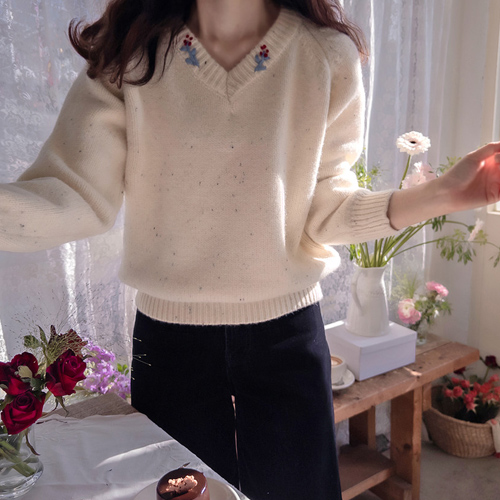 Shuria 花卉刺绣领口点状褶裥 Tasumi [尺码：F(55~66)]