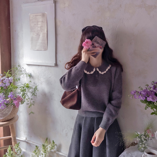 [LABEL] Ashley 波浪领紧身弹力氨纶厚针织衫 [尺码：F (55~66)]