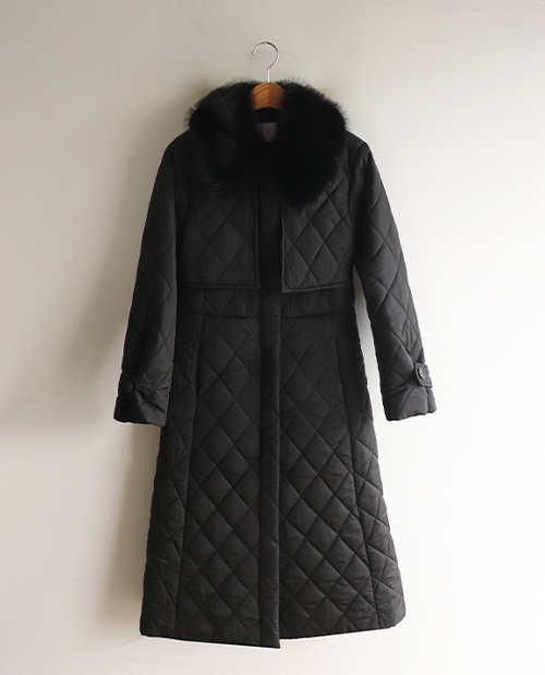 【样品发售】黑色钻石亚麻缝长款羽绒服