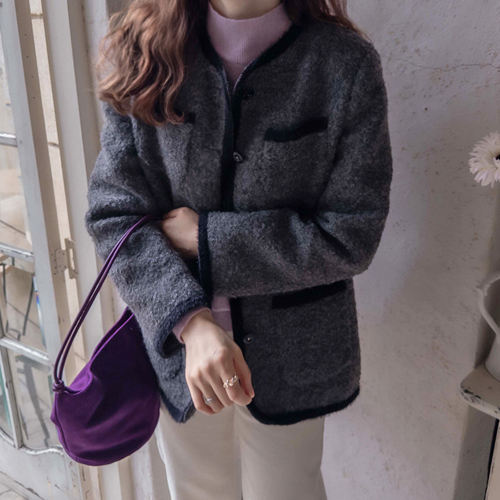 【品牌】Anklau 柔软、有衬里、保暖、绗缝、奢华外套<FONT color=#d8a4a4>【试穿特卖】</font>