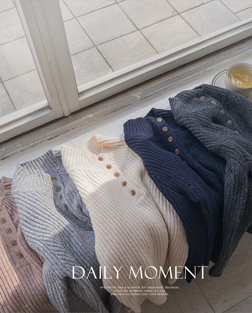 山茶花羊毛混纺纽扣刺绣 [尺寸：F(55~66)]