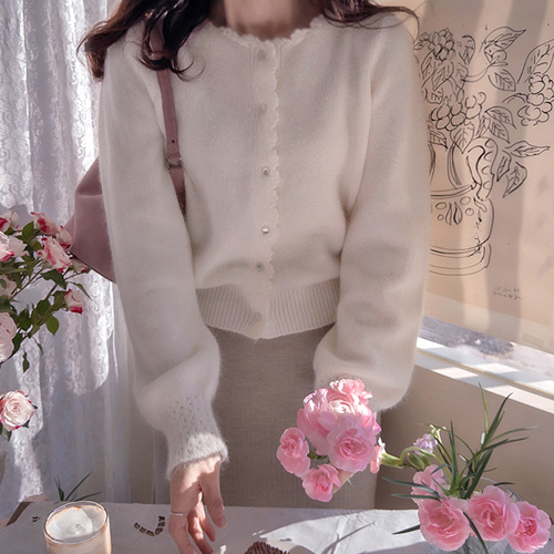 Winter Sophia Angora Love Wave Neck Sleeve Point Open [尺码：F (55~66)]