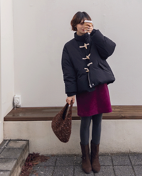 【里料90%鸭绒丝】百万纽扣羽毛丝套装【尺码:F(55-66)】