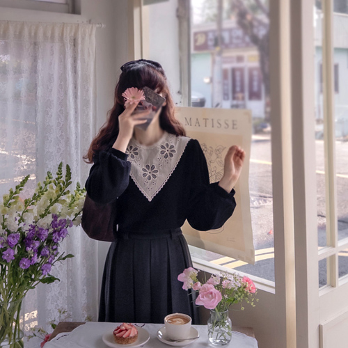 François Flower 柔软灯芯绒保暖抓绒女式衬衫 [尺码：F(55~66)]