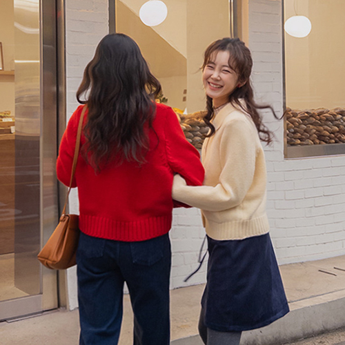 [20% 羊皮] Romea Lovely Mode 圆形纽扣口袋开口 [尺码：女款(55~66)]