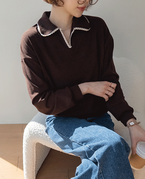 【新品特价，立减4000韩元】 <FONT color=#5a3954>MADE LIN</font> Solen 蕾丝 Team Kara 舒适T恤 [尺码：F (55~66)]