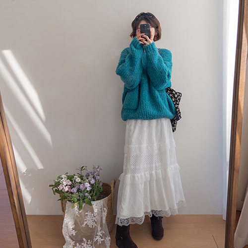 Rioven 蓬松可爱扩张针织衫 [尺码: F(55~66)]