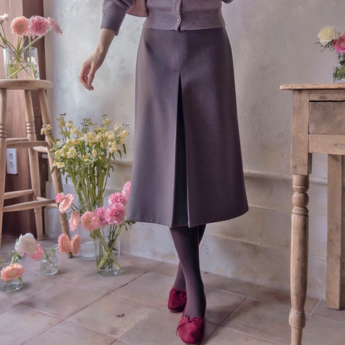 Clovis 褶裥边软褶裥带裙 [尺码：F(55~66)]