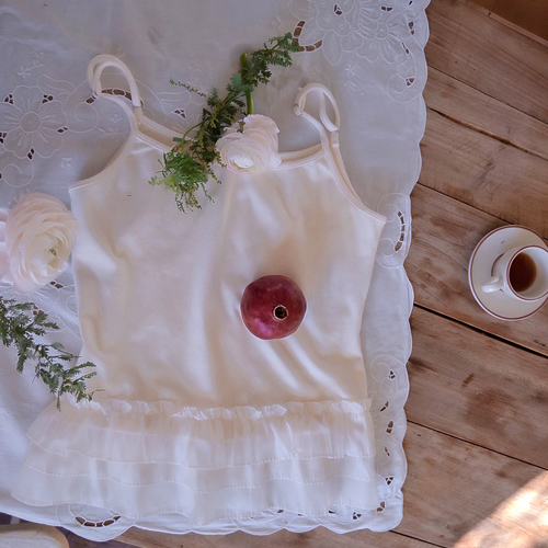 Shukranchi 耐嚼氨纶抓绒内衬可调节肩带上衣 [尺码：F (55~66)]