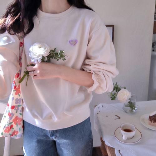 Shuzenica 心形点保暖抓绒袖共享T恤 [尺码：F(55~77)]