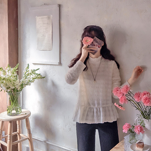 Jay's Flower Fluffy Softness Pant Half-Pola 女式衬衫 [尺码：F(55~66)]