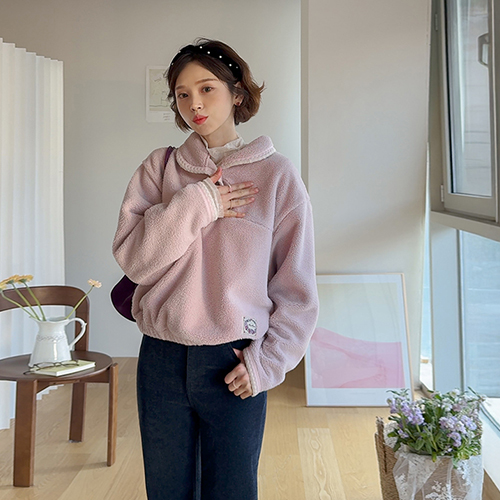 【特价优惠 4,000 韩元】 <FONT color=#5a3954>MADE LIN</font> Foden Racecara 抓绒外套【尺码:F (55-66)】