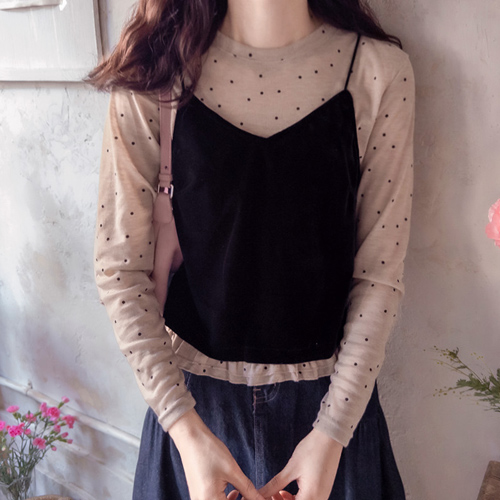 今日推荐 Love Dot 天鹅绒上衣和茶具套装 [尺码：女款(44~55)]  