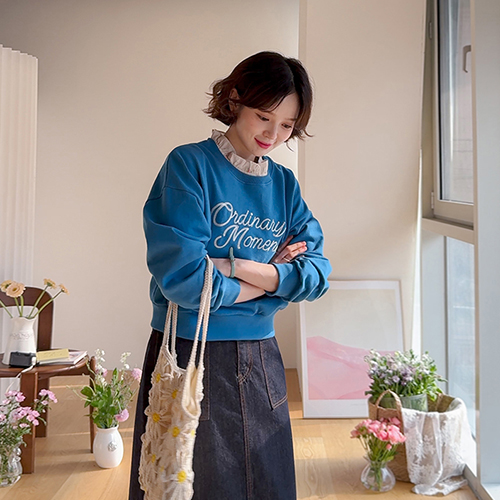 紧身刺绣日常宽松标志跑步衬衫T恤 [尺码：F (55-66)]