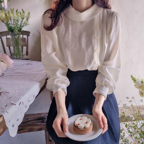 Enplan 圆领肩部褶裥高端美女装 [尺码：F (55~66)]