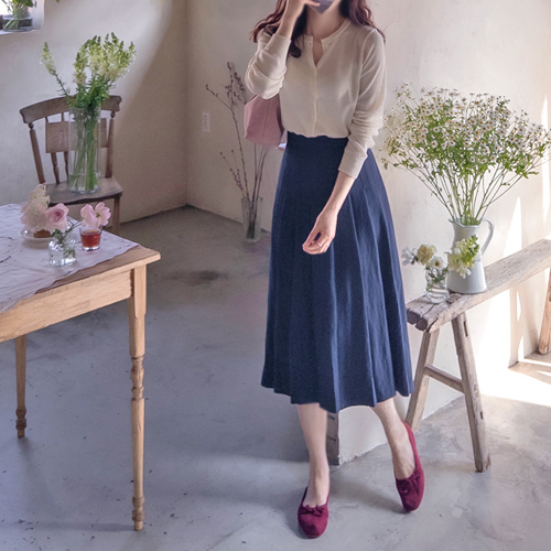 Rayburn 宽松弹力牛仔裙 [尺码：F(55~66)]