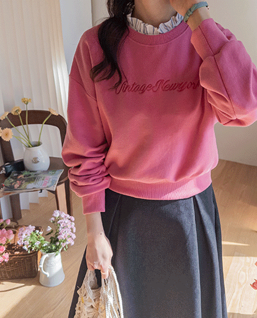 鲁甸彩色刻字刺绣运动衫T恤【尺码:F(55~66)】