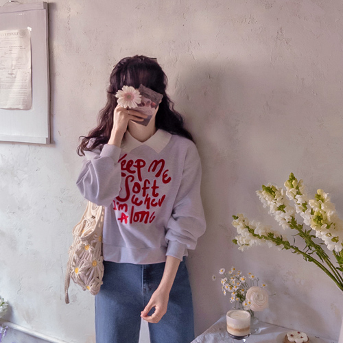 Bom Bom Keep 刺绣字母 Lovely Sharing Kara T恤 [尺码：F (55~66)]