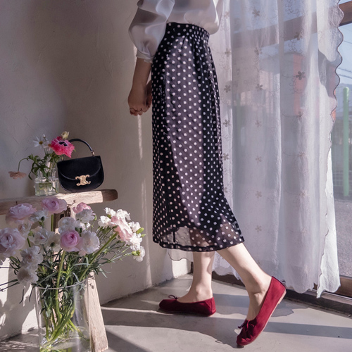 少女春日爱花刺绣队服半身裙 [尺码：F(44~55), L(66~77)]