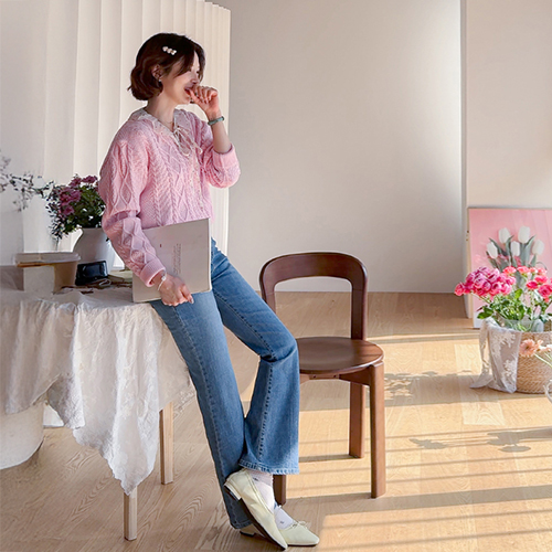 Sereno Daily Mood 宽松版型麻花针织衫 [尺码：F (55-66)]