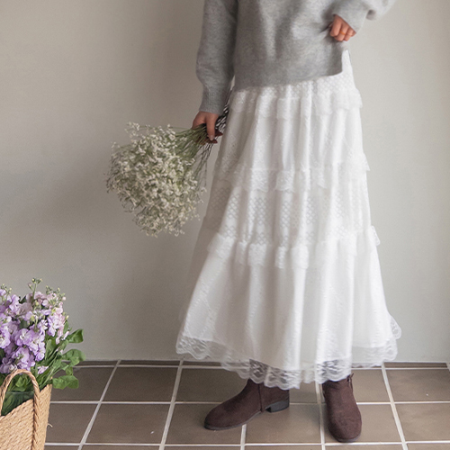 [LABEL] Gerinde 的精美四层蕾丝裙 [尺码：F (55-66)]