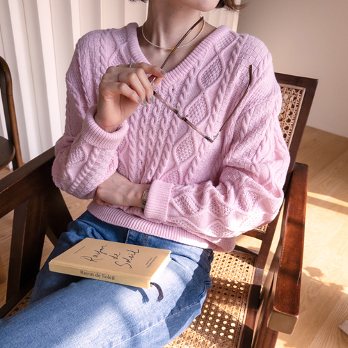 Sereno Daily Mood 宽松版型麻花针织衫 [尺码：F (55-66)]