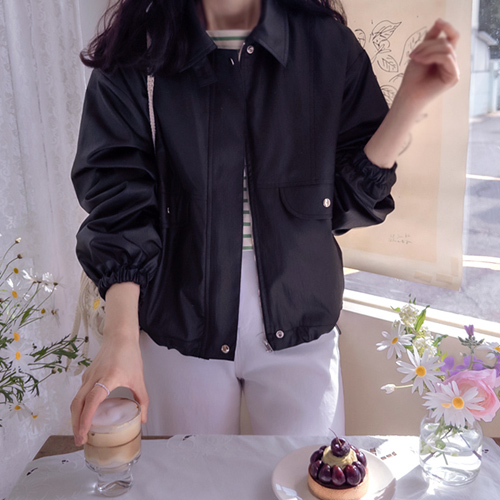 银色亮片口袋高品质轻薄春季外套套装 [尺码：女款(55~66)]