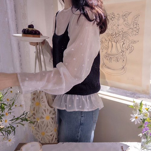 【标签】玛格丽特·邦波点可爱胸衣女装套装【尺码：F(55~66)】