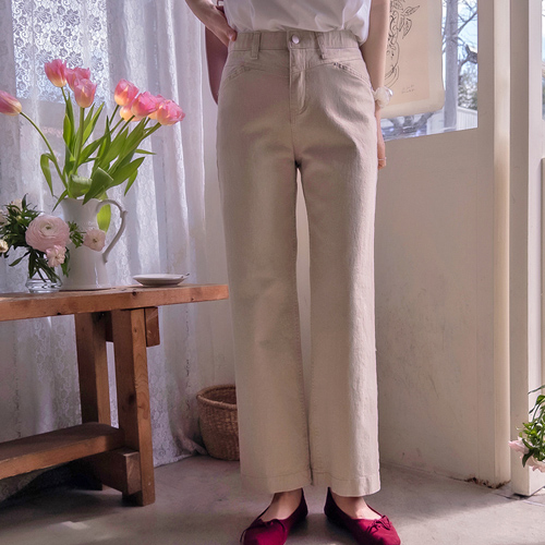 Newcladine 柔软弹性阳离子修身直筒裤 [尺码：S、M、L]