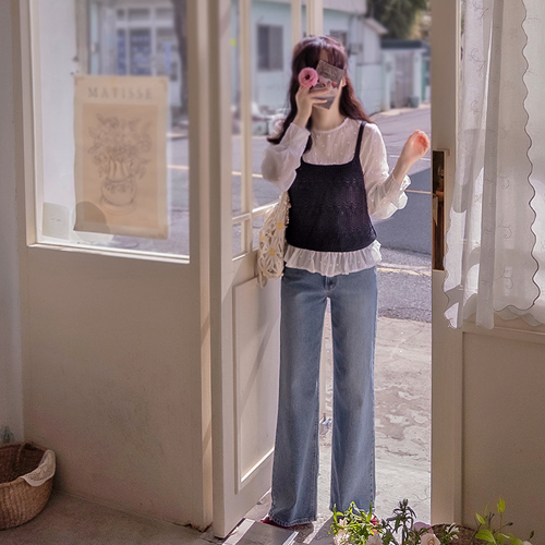 【新品特价,立减6000韩元】 <FONT color=#5a3954>MADE PREMIUM</font> Ridello 直筒牛仔裤【尺码:S、M、L、XL】