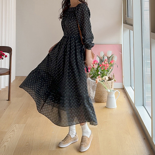 Dazenin Yeori 平静花朵褶皱半身裙 [尺码：F(55~66)]