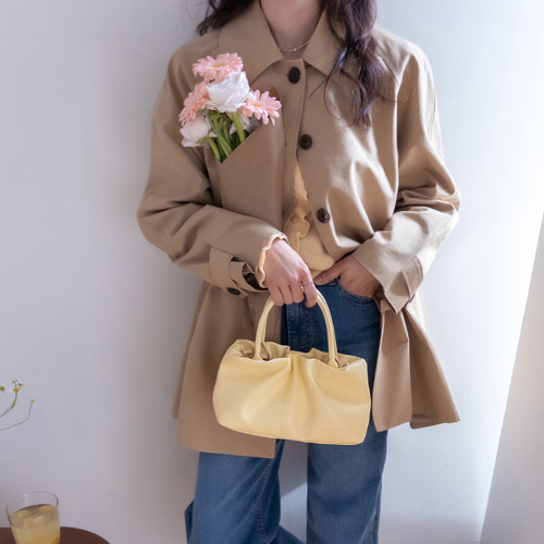 Jeffen A 亚麻自然合身短上衣呢子大衣 [size: F (55~66)]